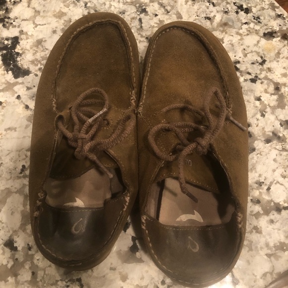 Olukai Ohana Lace Sneakers Suede leather slip - Picture 1 of 8